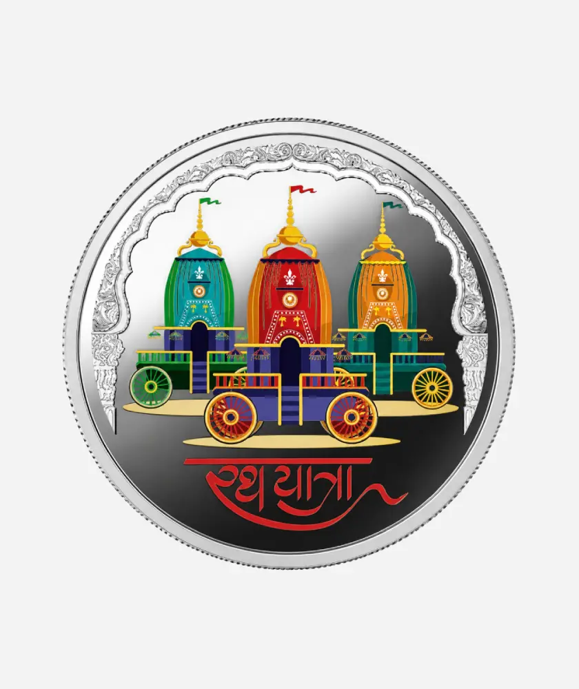 Rath Yatra Colourised Silver Coin – 999 Pure Silver (10g)