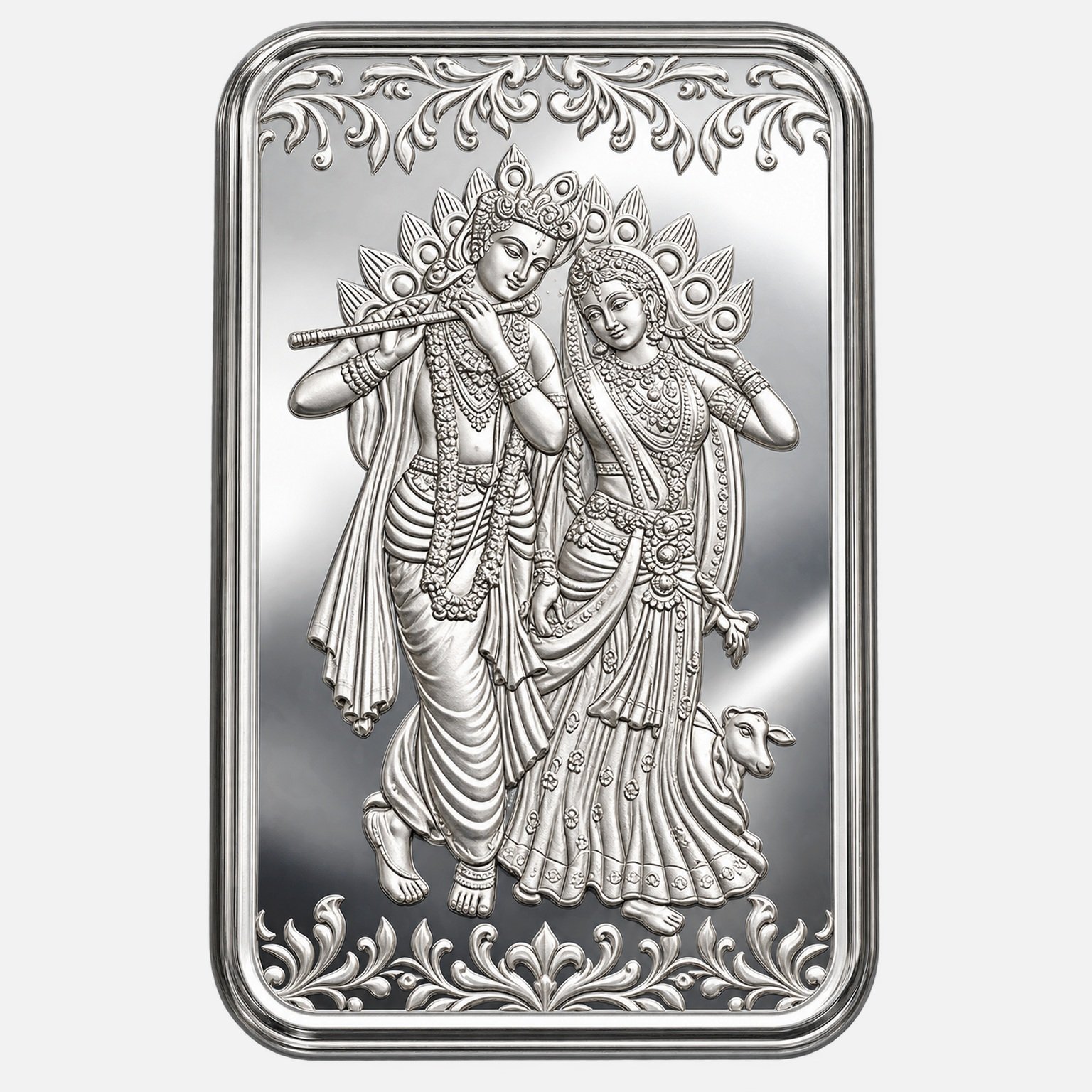 Radhe Krishna Silver Bar – 999 Pure Silver (10g)